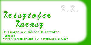 krisztofer karasz business card